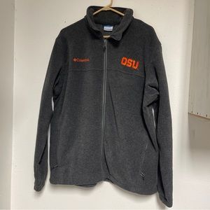 Columbia sportswear zippered fleece jacket charcoal black size large college OSU